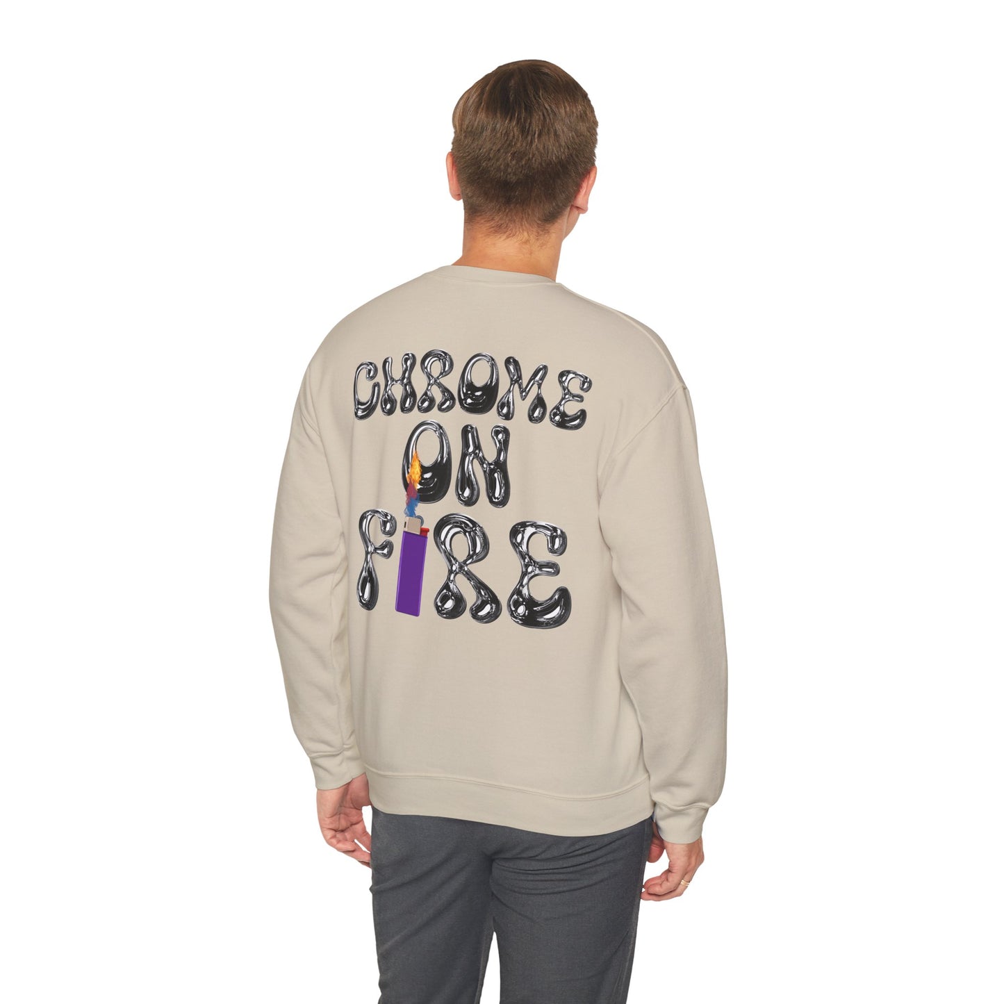 "CHROME ON FIRE" Graphic Crewneck