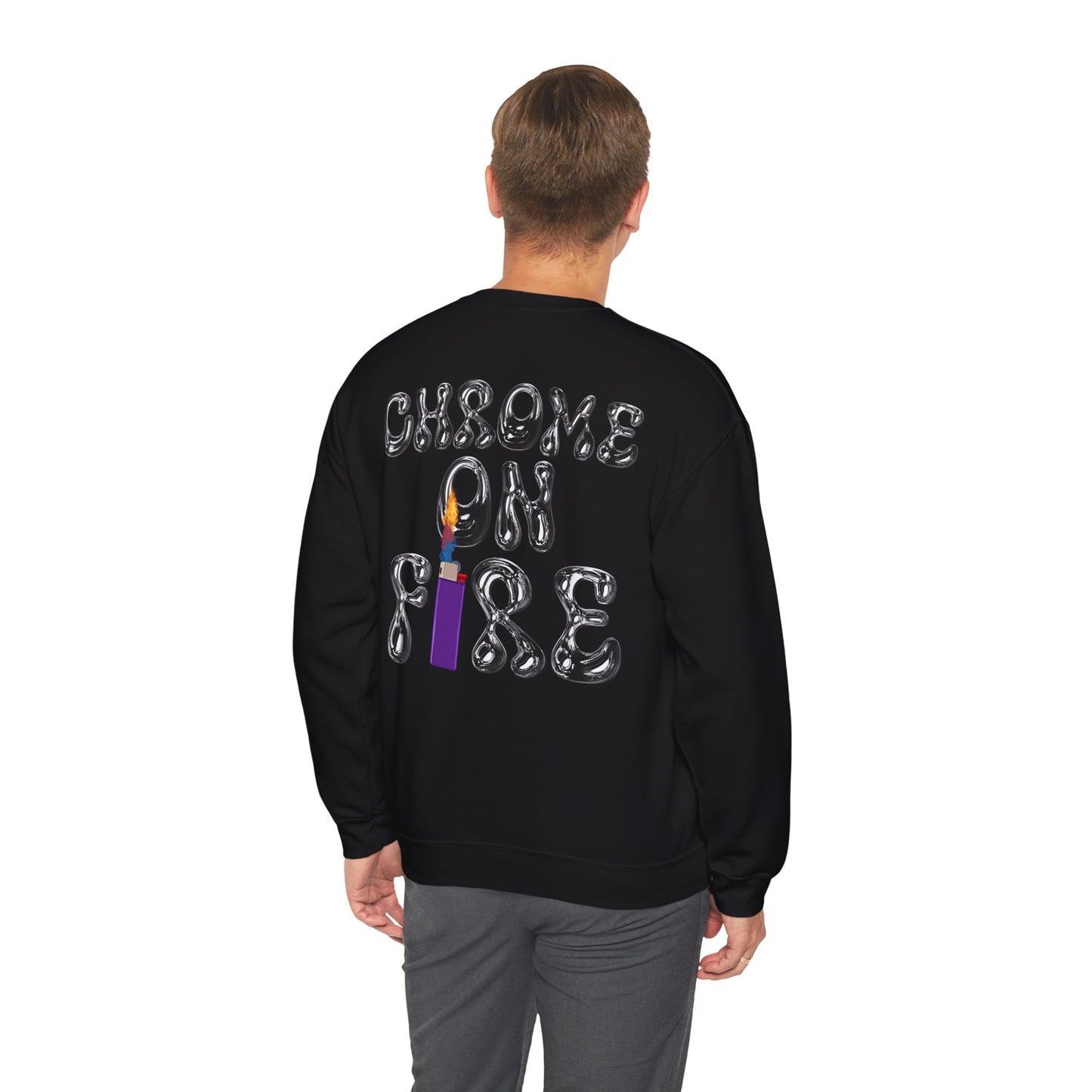 "CHROME ON FIRE" Graphic Crewneck