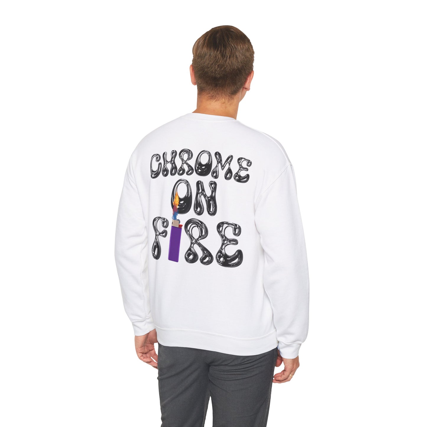 "CHROME ON FIRE" Graphic Crewneck